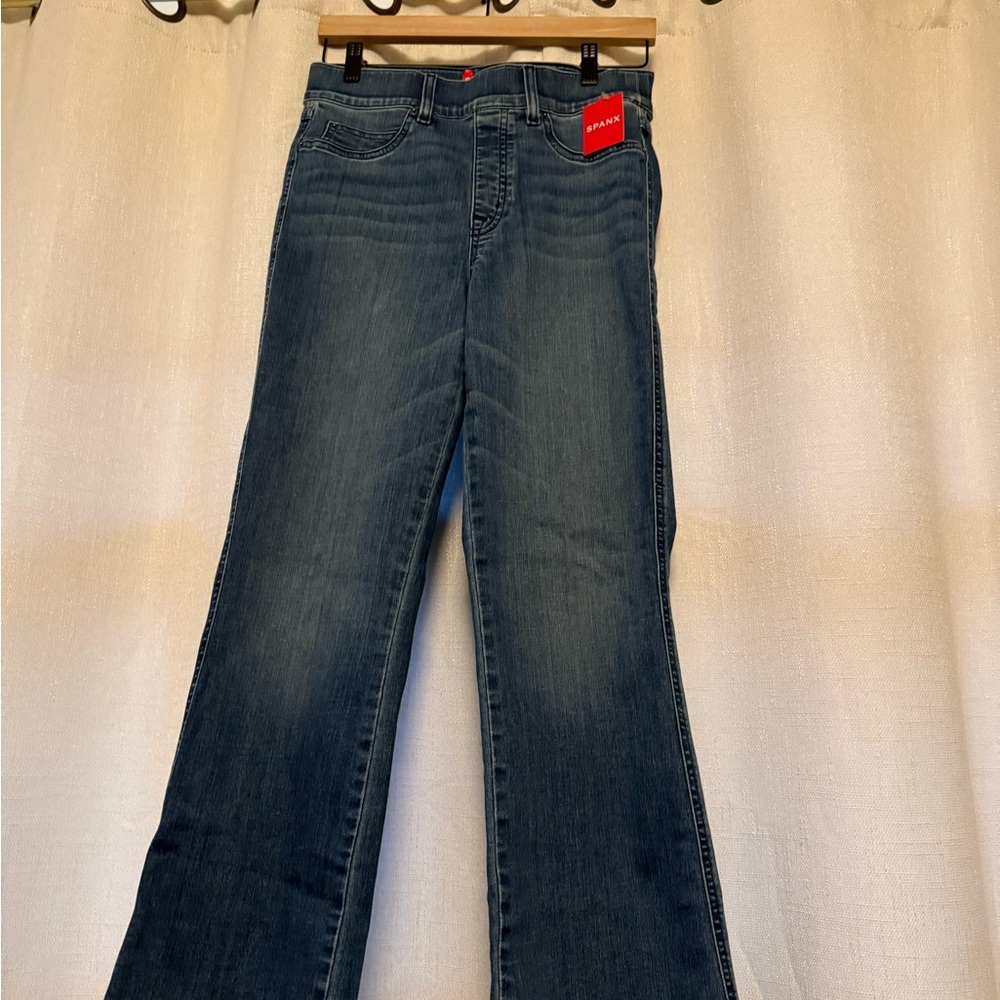 SPANX Blue Boot Cut Jeans with Timeless Appeal Size M